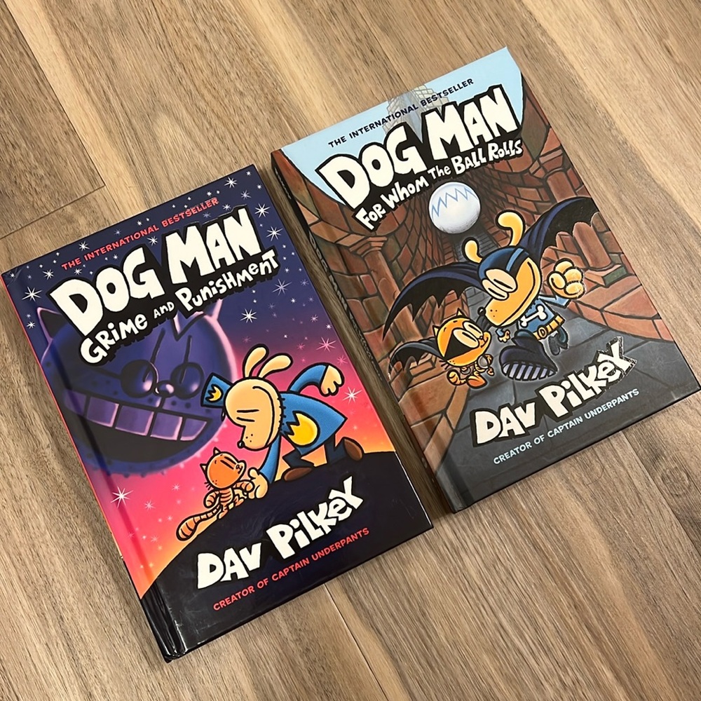 New Hardcover Books - Dog Man: Grime and Punishment and From Whom The Ball Rolls